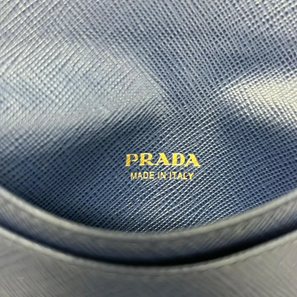 Prada Card Case Navy Gold - Picture 5 of 5